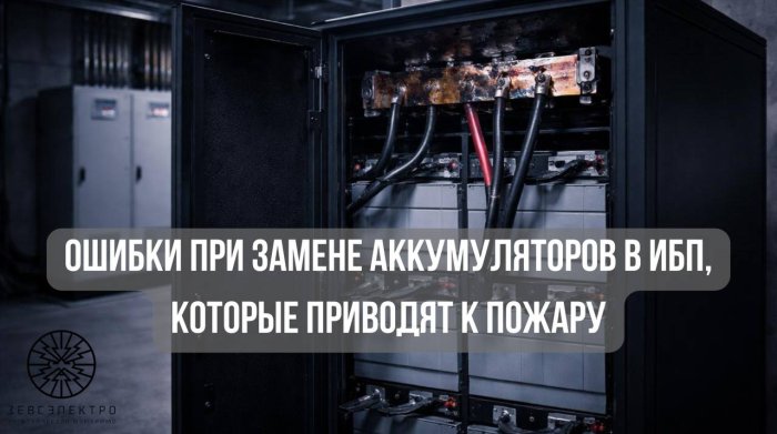 Ошибки при замене аккумуляторов в ИБП, которые приводят к пожару: инженерный разбор причин и последствий